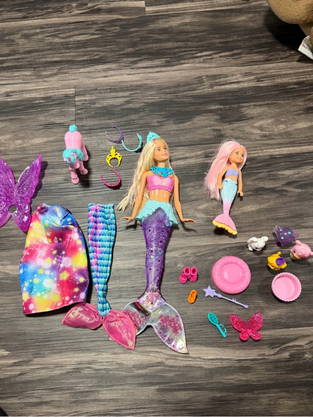 Barbie Mermaid Dolls with Purple, Pink, Turquoise & Rainbow Accessories